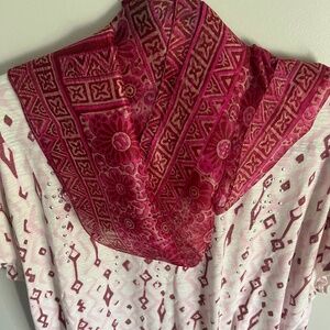 “2 for 1” Western Vibe Short sleeve top and Silk Scarf Duo